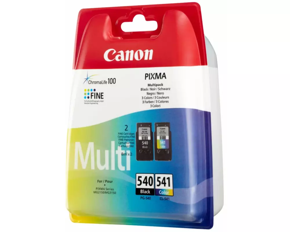 Canon 1LB PG-540 / CL-541 ink cartridge black and colour standard capacity combopack blister without alarm
