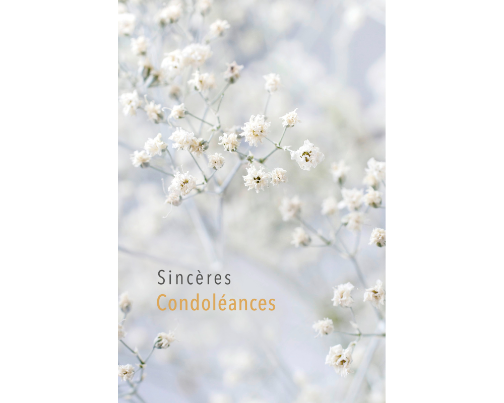 ABC Trauerkarte FR B6 53148 Weisse Blüten