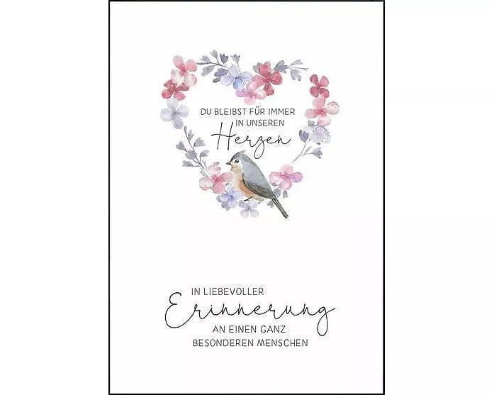 Doppelkarte. In liebevoller Erinnerung (Herz)