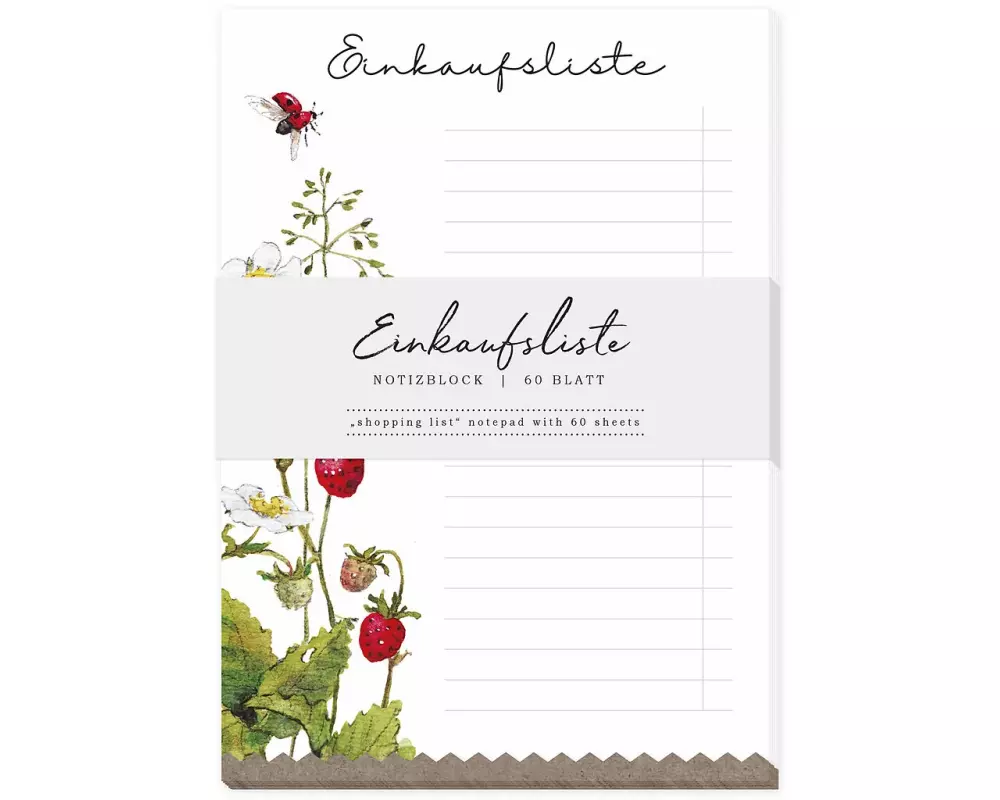 Notizblock. Einkaufsliste