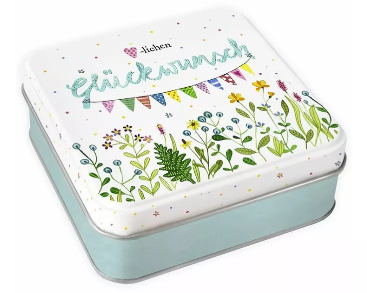 Geschenkdose. Herzlichen Glückwunsch