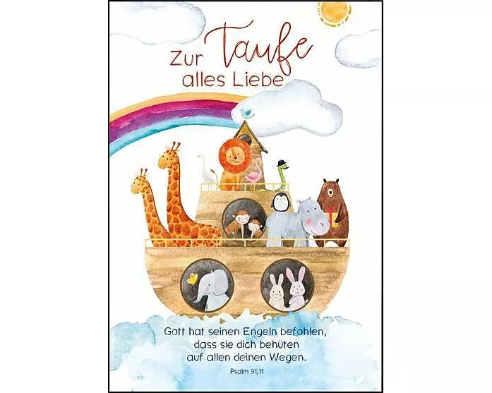 Doppelkarte. Zur Taufe (Arche)