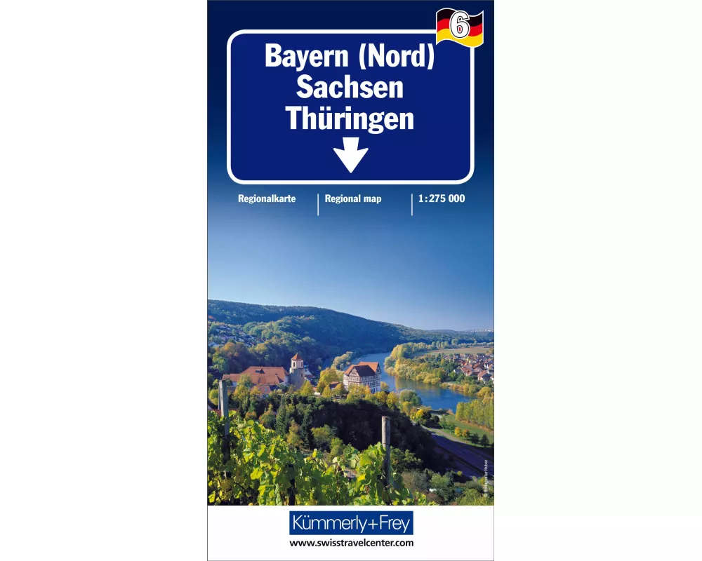 Kümmerly+Frey Regional-Strassenkarte 6 Bayern Nord 1:275.000