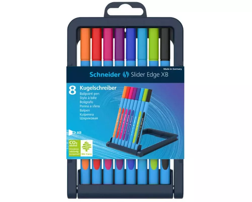 Schneider Kugelschreiber Slider Edge Extra Breit, Mehrfarbig, 8er Box