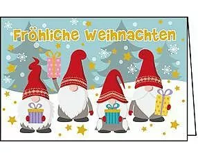 Doppelkarte. Midi - Fröhliche Weihnachten (Wichtel)