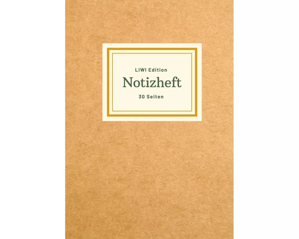 Dünnes Notizheft A5 liniert - Notizbuch 30 Seiten 90g/m² - Softcover hellbraun - FSC Papier