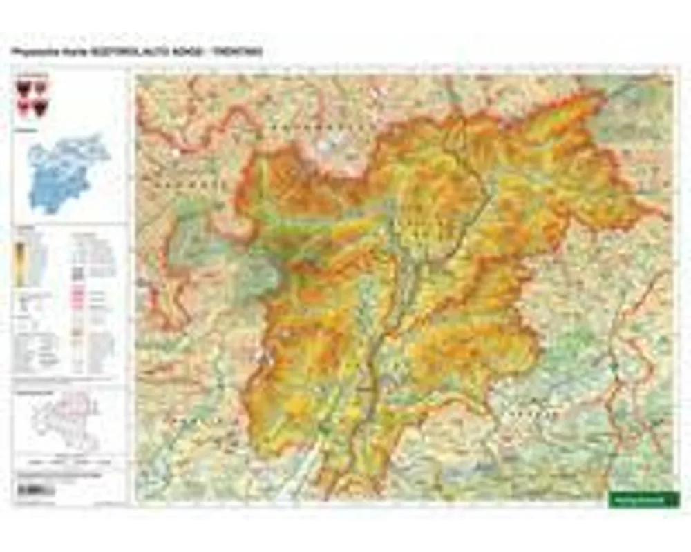Schreibtischunterlage DUO, Schulhandkarte Südtirol-Trentino 1:450.000