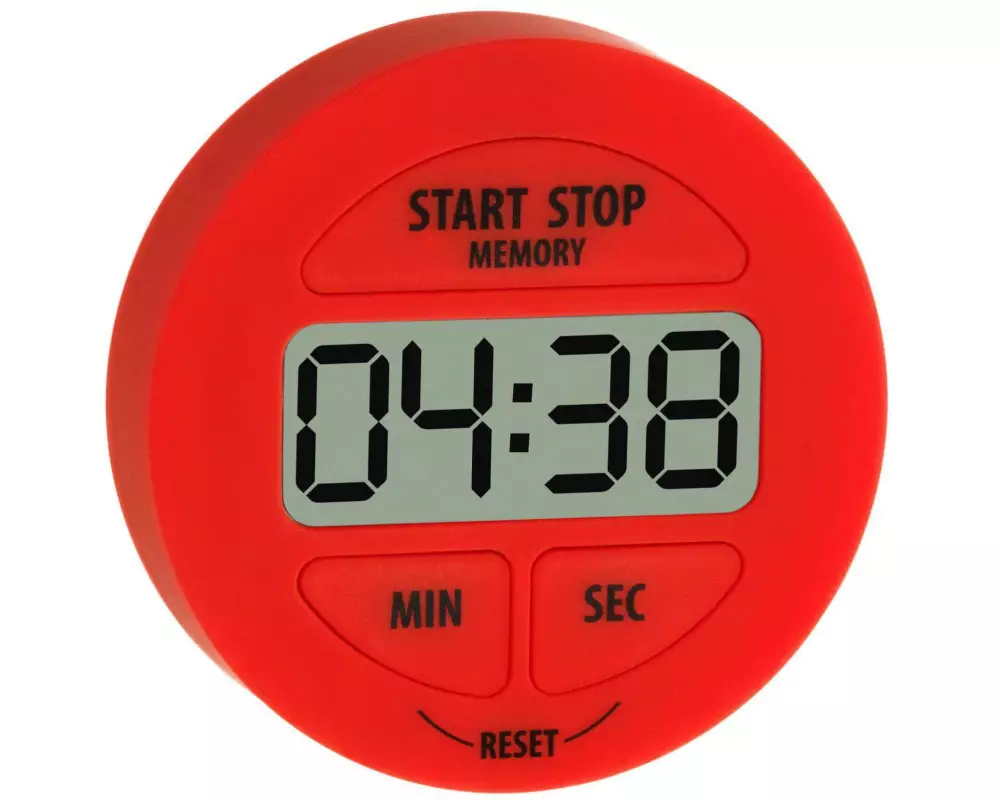 TFA Dostmann Timer Digital mit Stoppuhr, Rot