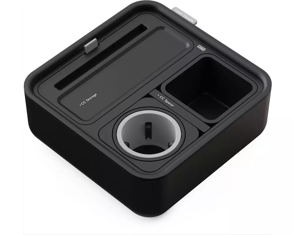 CouchConsole Aufbewahrungsbox Hellgrau/Schwarz