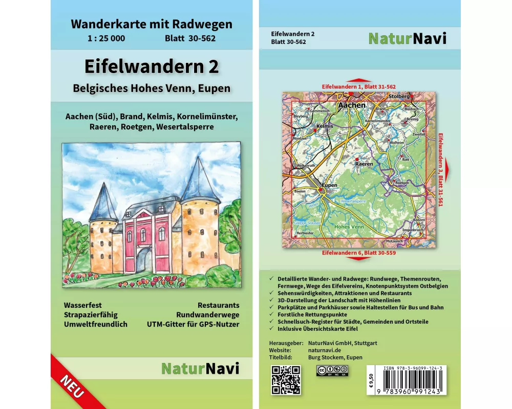 Eifelwandern 2 - Belgisches Hohes Venn, Eupen 1 : 25 000