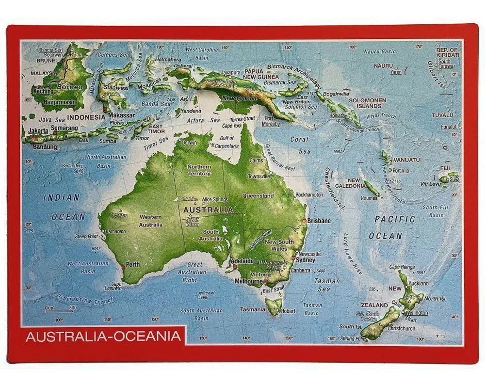 Reliefpostkarte Australien