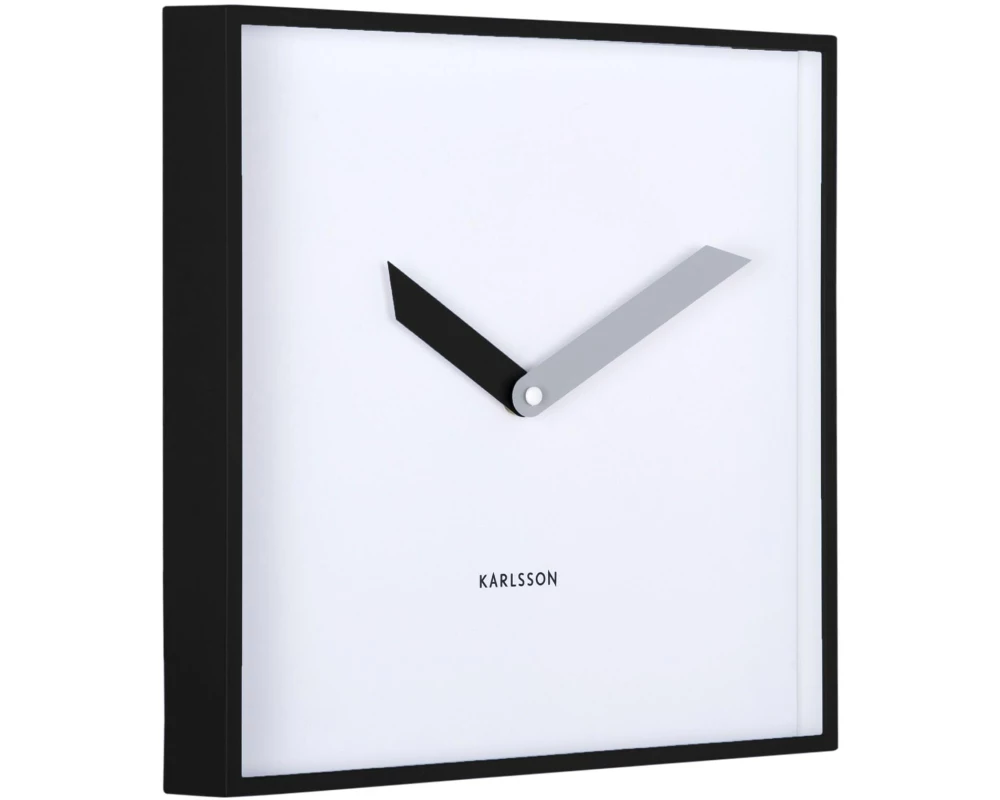 KARLSSON Wanduhr Cool Retro Cuadrado 28,3 x 28.3 cm, Schwarz