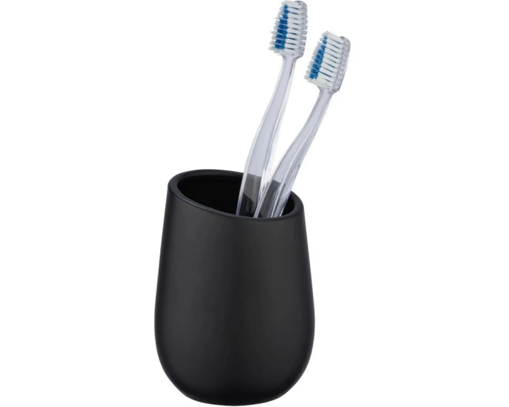 Wenko Zahnputzbecher Badi Keramik Schwarz