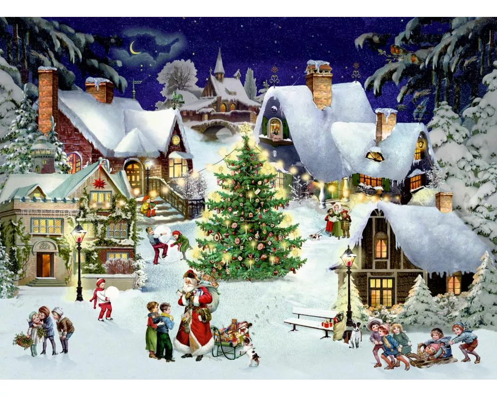 A4-Wandkalender Weihnachten im Dorf
