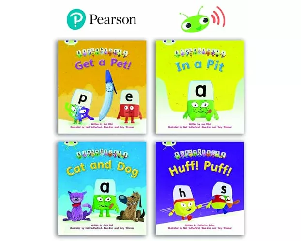 Learn to Read at Home with Bug Club Phonics Alphablocks: Phase 2 - Reception Term 1 (4 fiction books) Pack B