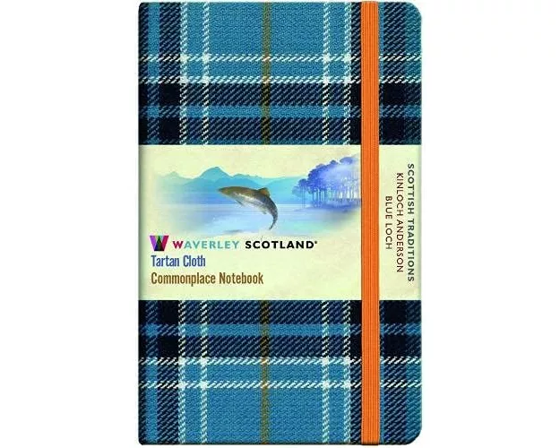 The Blue Loch Tartan: Pocket: 14 x 9cm - Waverley Scotland Tartan Cloth Commonplace Notebook/Journal