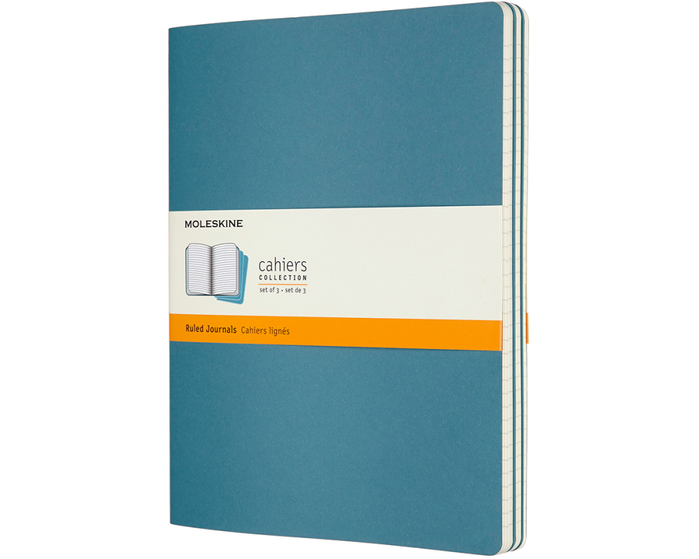 MOLESKINE Notizheft XL 3x 25x19cm 629605 liniert,lebhaftes blau,120 S.