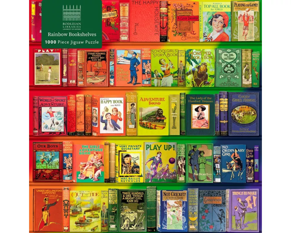 Adult Jigsaw Puzzle Bodleian Libraries: Rainbow Bookshelves