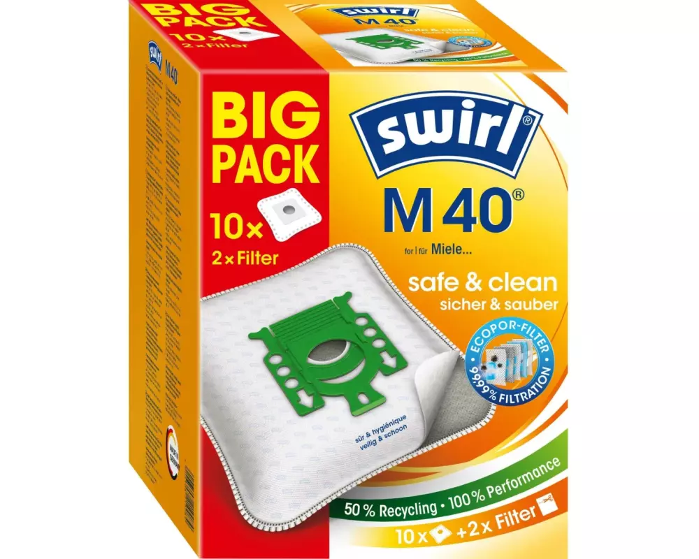 Swirl Staubfilterbeutel M40 Big Pack 10 Stück