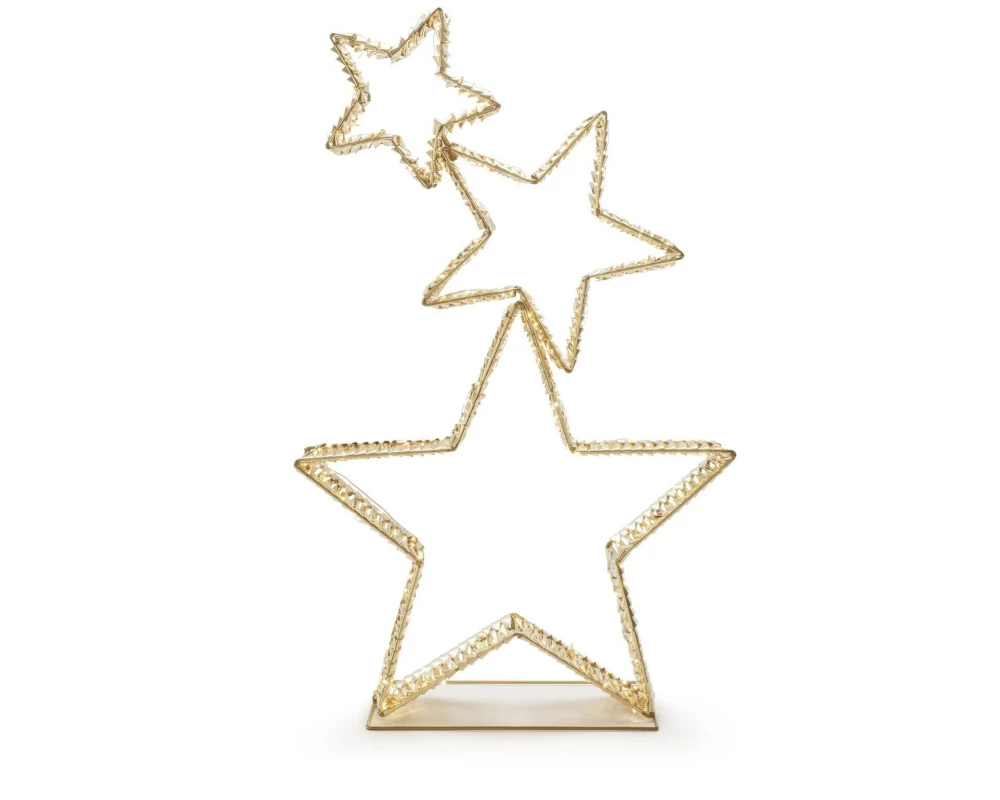 STT LED-Figur Glamour 3 stars Gold