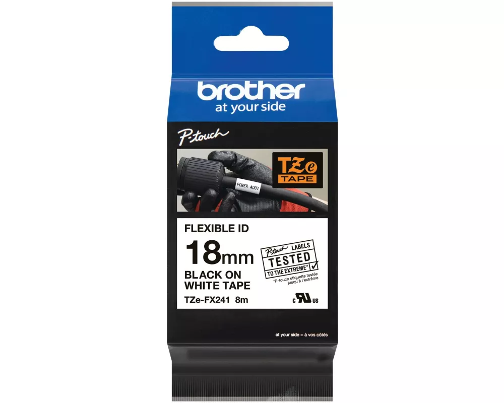 Brother Beschriftungsband TZe-FX241 Schwarz auf Weiss