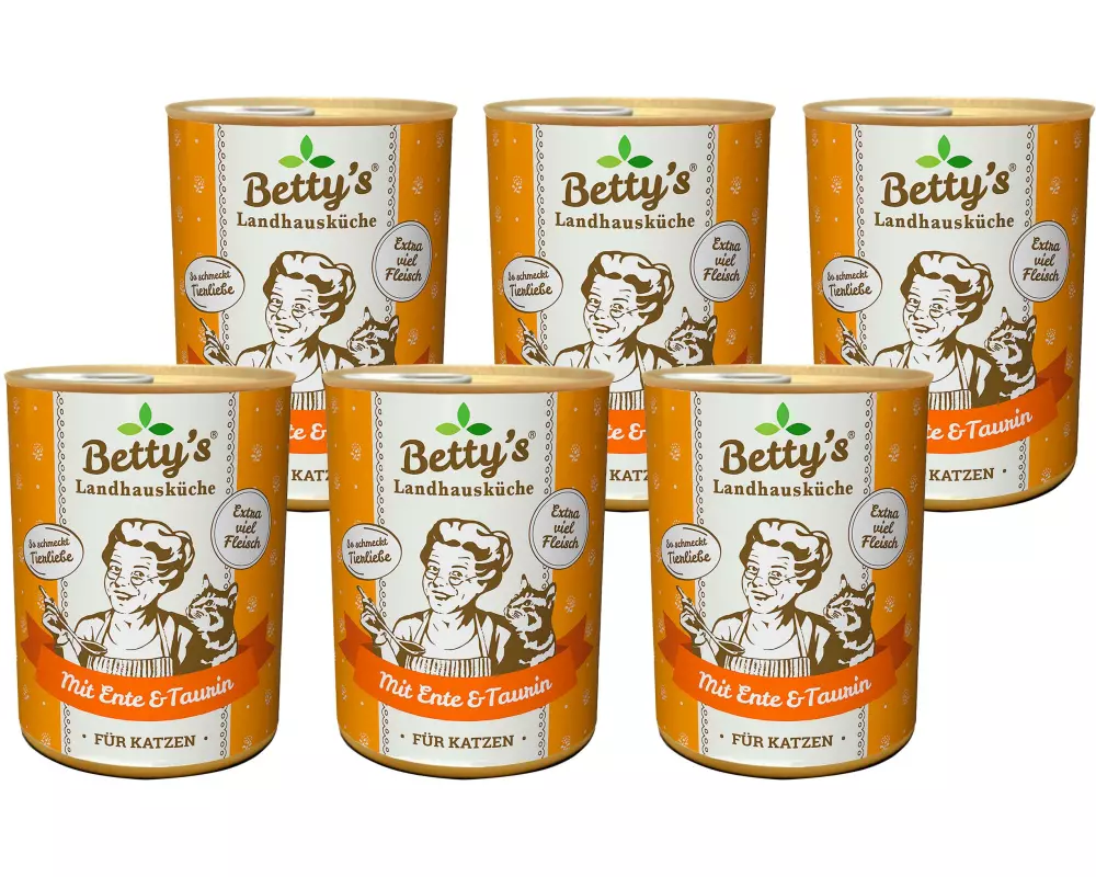 Betty's Landhausküche Nassfutter Ente, 6 x 400 g