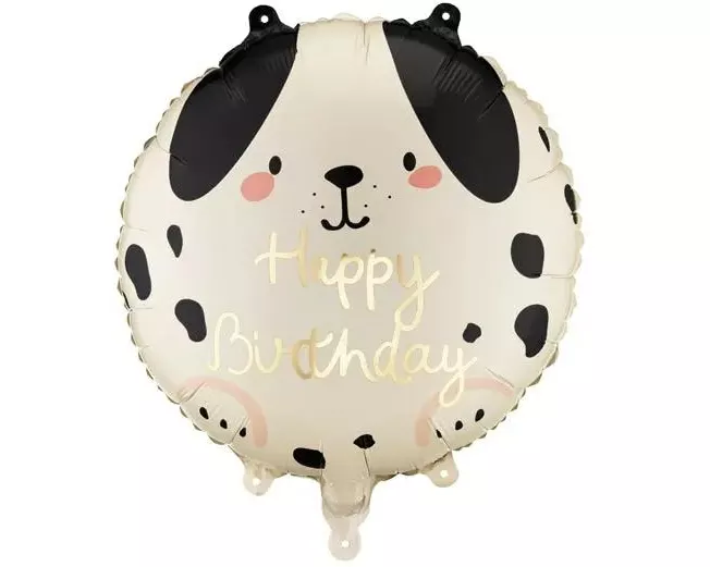 Partydeco Folienballon Happy Birthday 35 x 35 cm, Hund