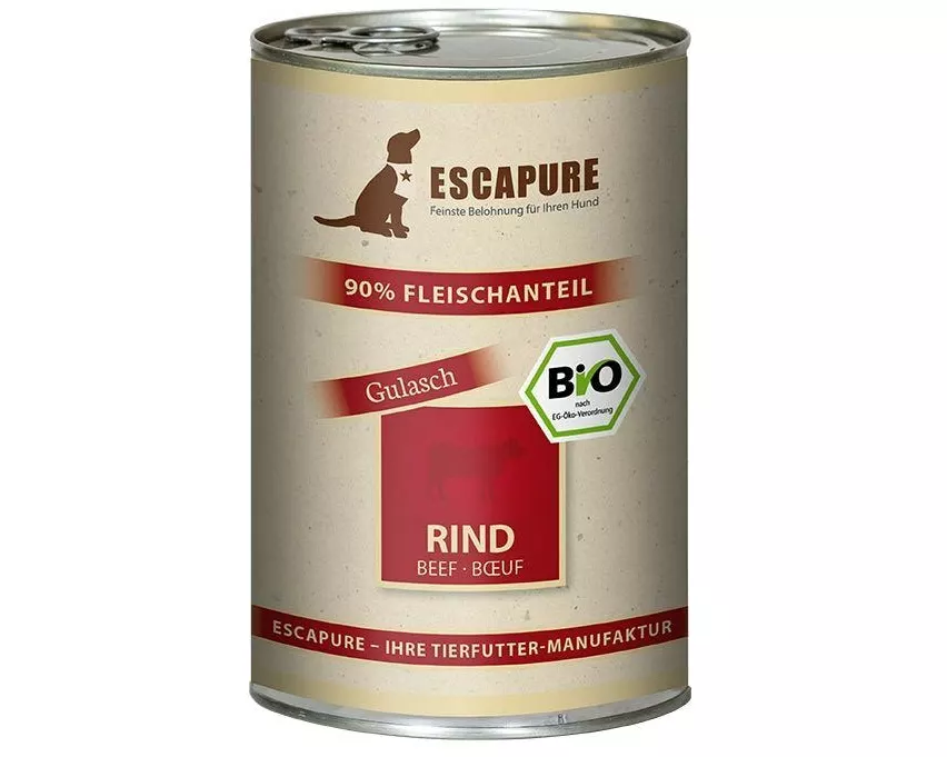 Escapure Nassfutter BIO Rinder Gulasch, 400 g