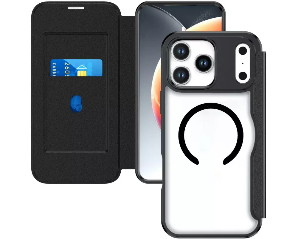 4smarts Urban Pro Flipcase Apple iPhone 18/17 Pro MagSafel Schwarz