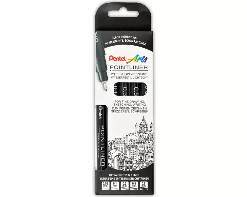 pentel Fineliner Pigment POINTLINER Schwarz