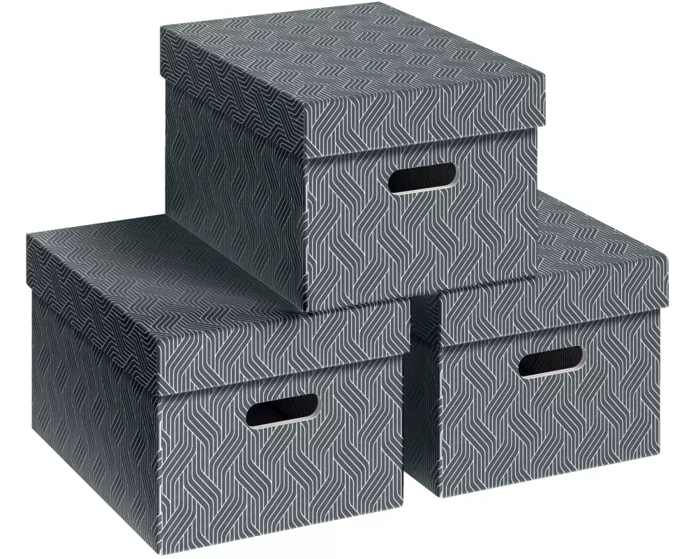 VON Aufbewahrungsbox Mittel, 3 Stück, Grau