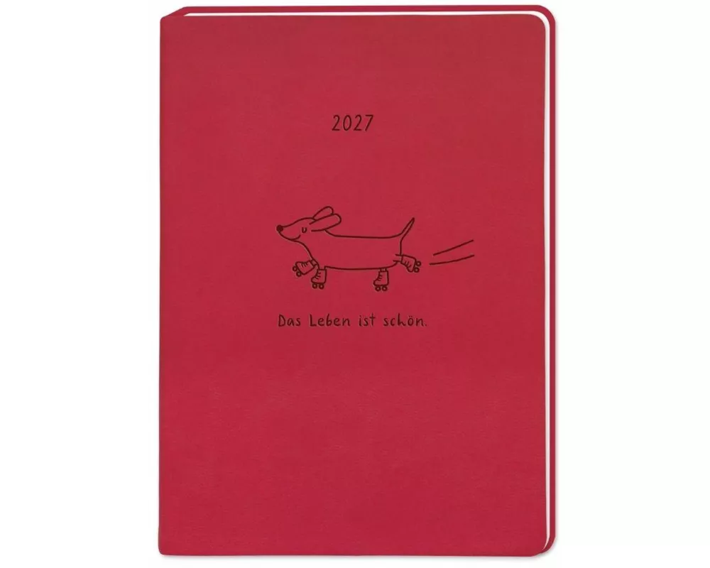 Terminplaner Lederlook 2027 Rot