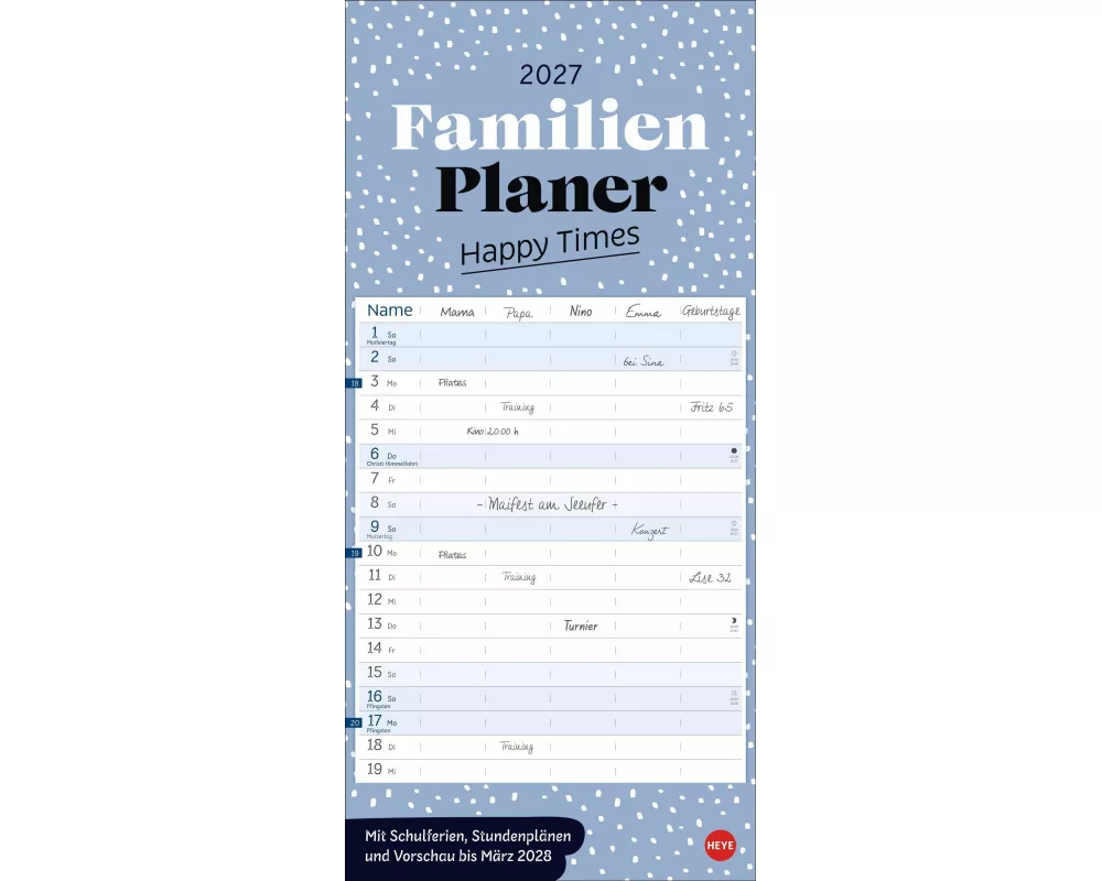 Deko-Familienplaner Happy Times 2027