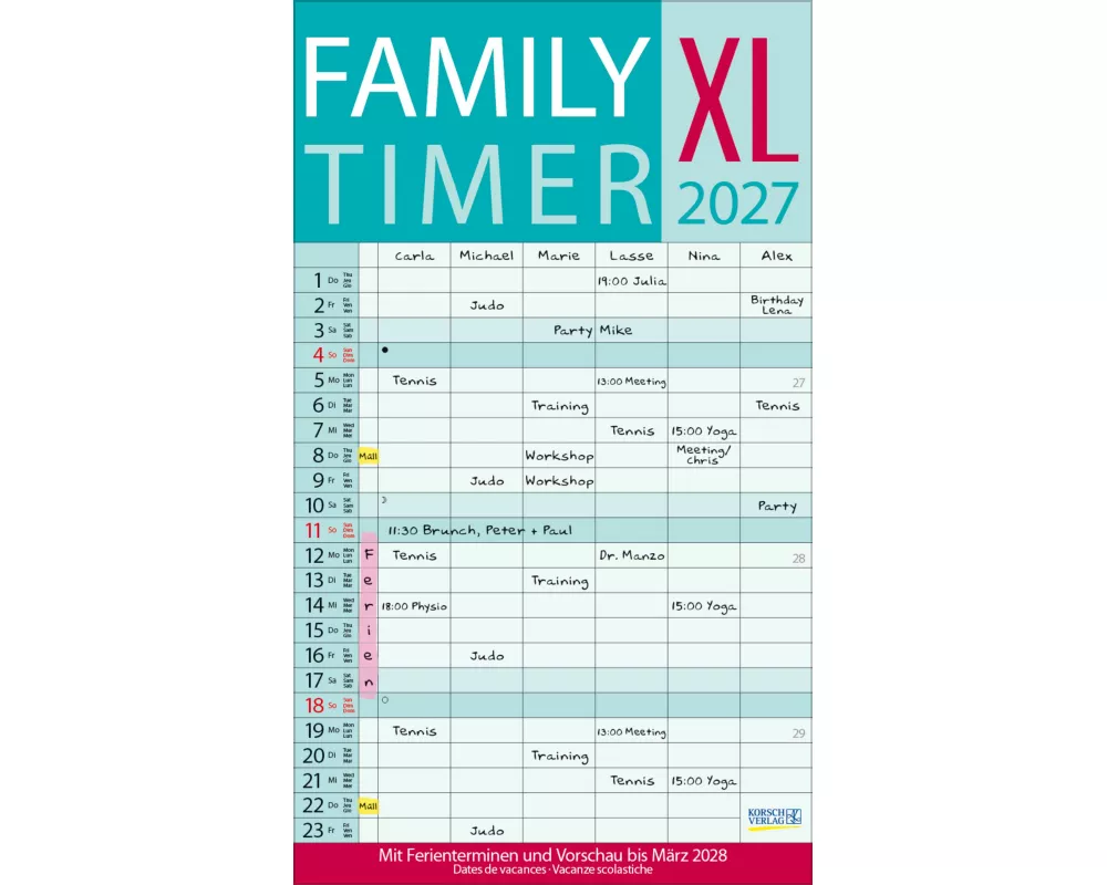 XL Family Timer 2027