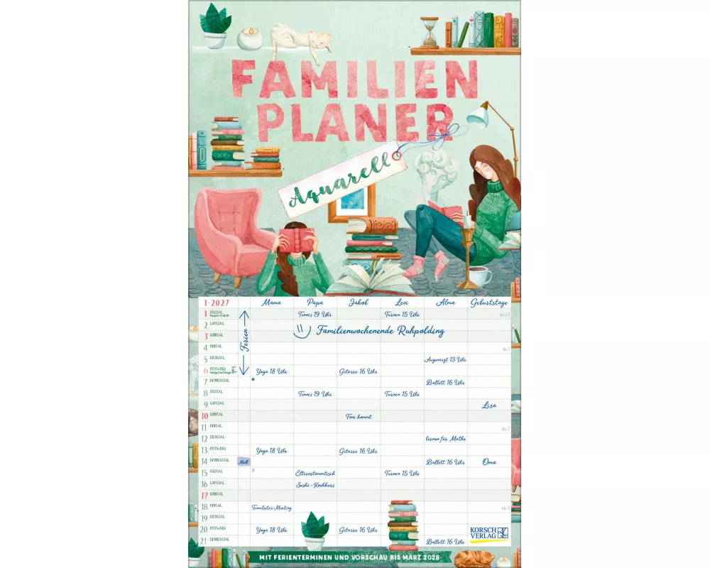 Familienplaner Aquarell 2027