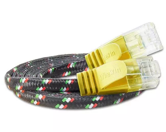SLIM Slimpatchkabel RJ-45 - RJ-45, Cat 6, UTP, 0.25 m, Gelb