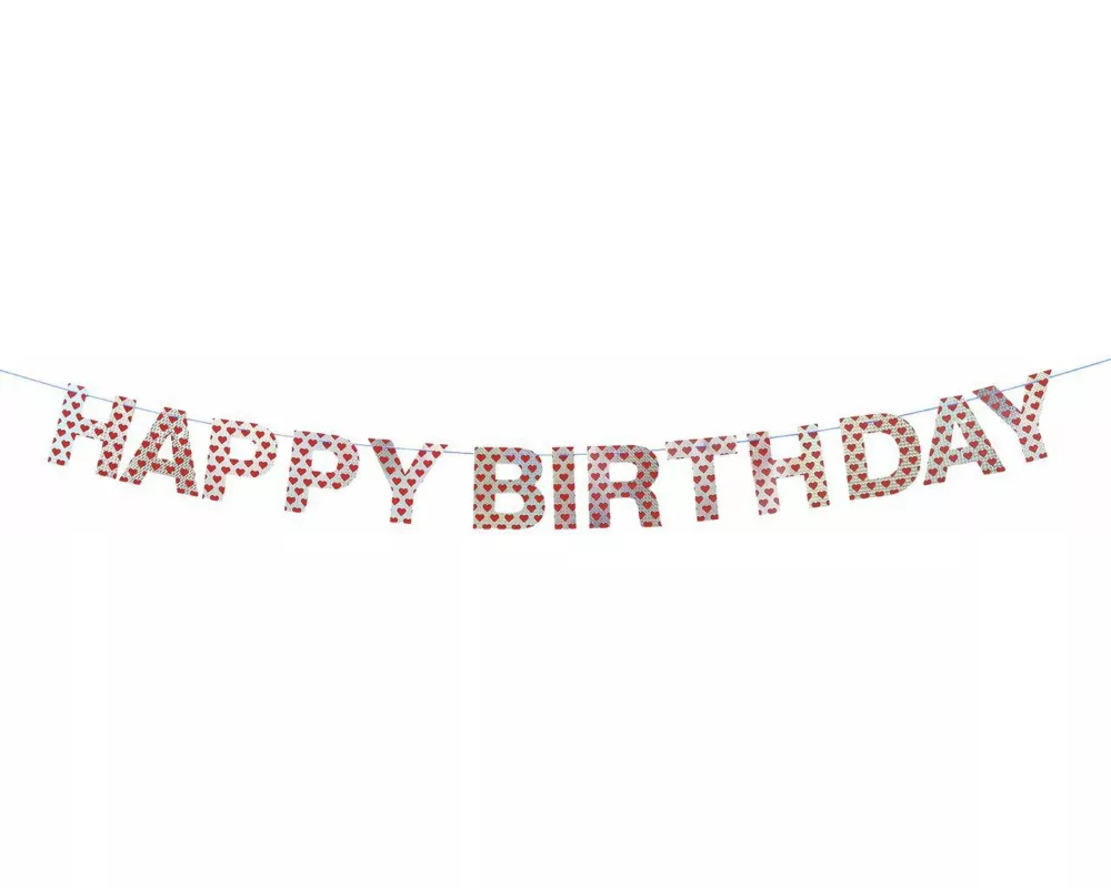 Girlande Happy Birthday, Herzen FSC MIX
