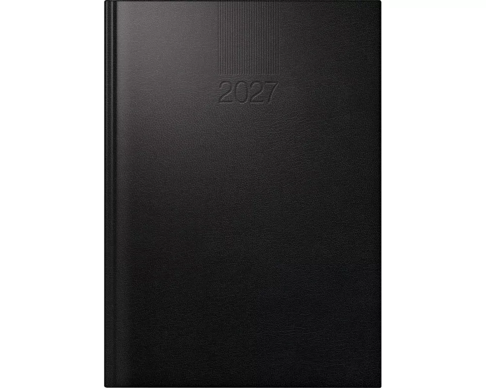 rido/idé 7028903907 Buchkalender Mod. ROMA 1 2027 A5, Kunststoff, schwarz