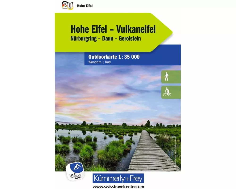 Kümmerly+Frey Outdoorkarte Deutschland 20 Hohe Eifel, Vulkaneifel 1:35.000