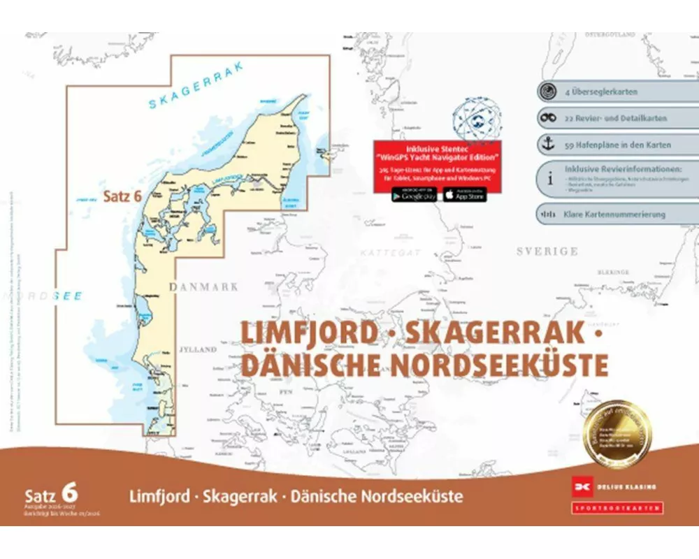 Sportbootkarten Satz 6: Limfjord - Skagerrak - Dänische Nordseeküste (Ausgabe 2026/2027)