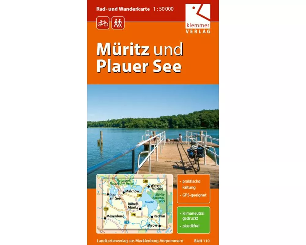 Rad- und Wanderkarte Müritz und Plauer See