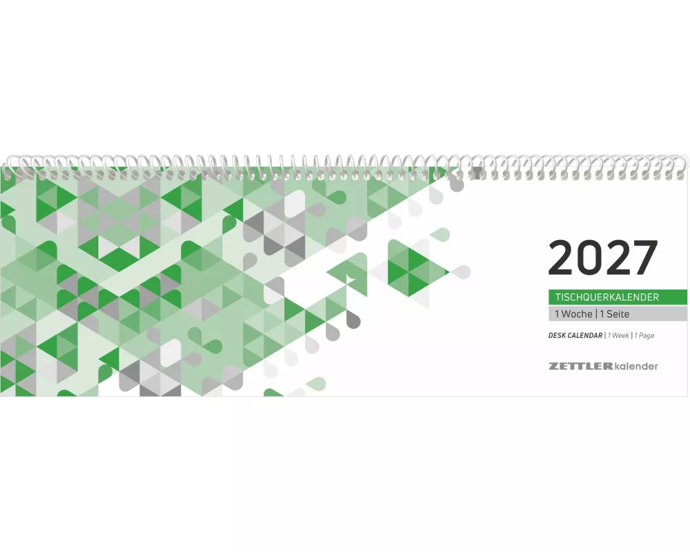 Tischquerkalender 1W/1S grün 2027