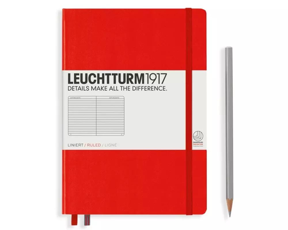 Leuchtturm Notizbuch Medium A5, Liniert, 2-teilig, Rot