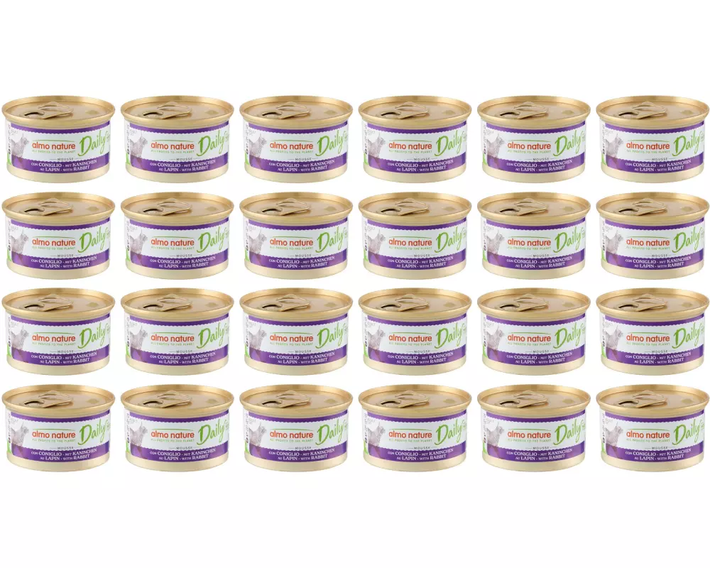 Almo Nature Nassfutter Daily Mousse mit Kaninchen 24 x 85g