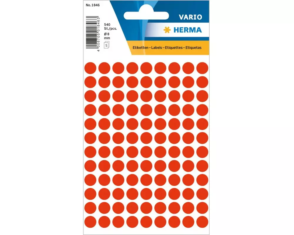 Herma Stickers Klebepunkte Vario Ø 8 mm, Neonrot