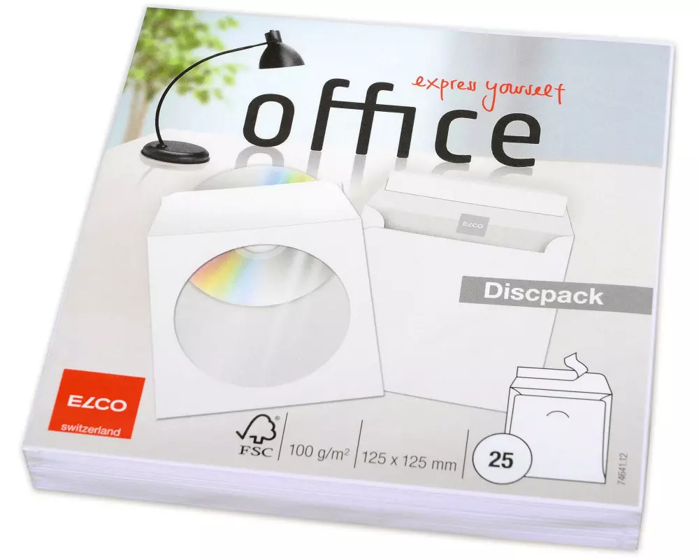 ELCO Couvert mit Fenster CD/DVD 12.5 x 12.5 cm, 25 Stück