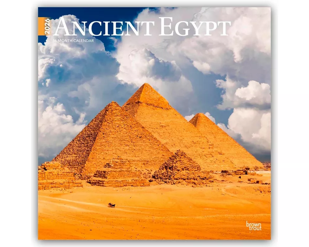 Ancient Egypt 2026 12 X 24 Inch (Hanging) Monthly Square Wall Calendar Plastic-Free