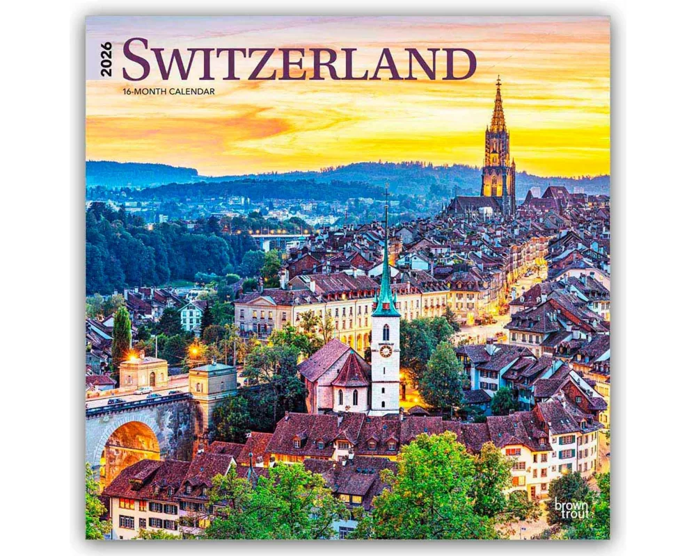 Switzerland - Schweiz 2026 - 16-Monatskalender