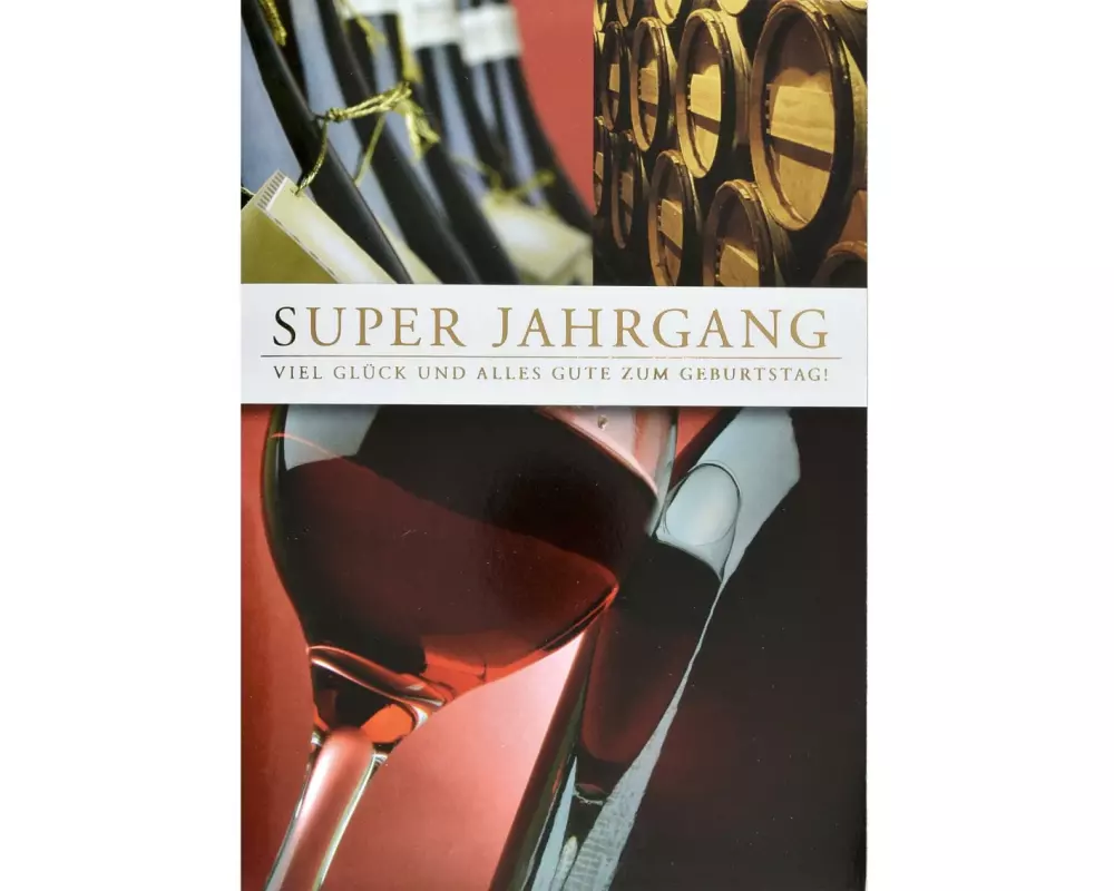ABC Geburtstagskarte Wein A5