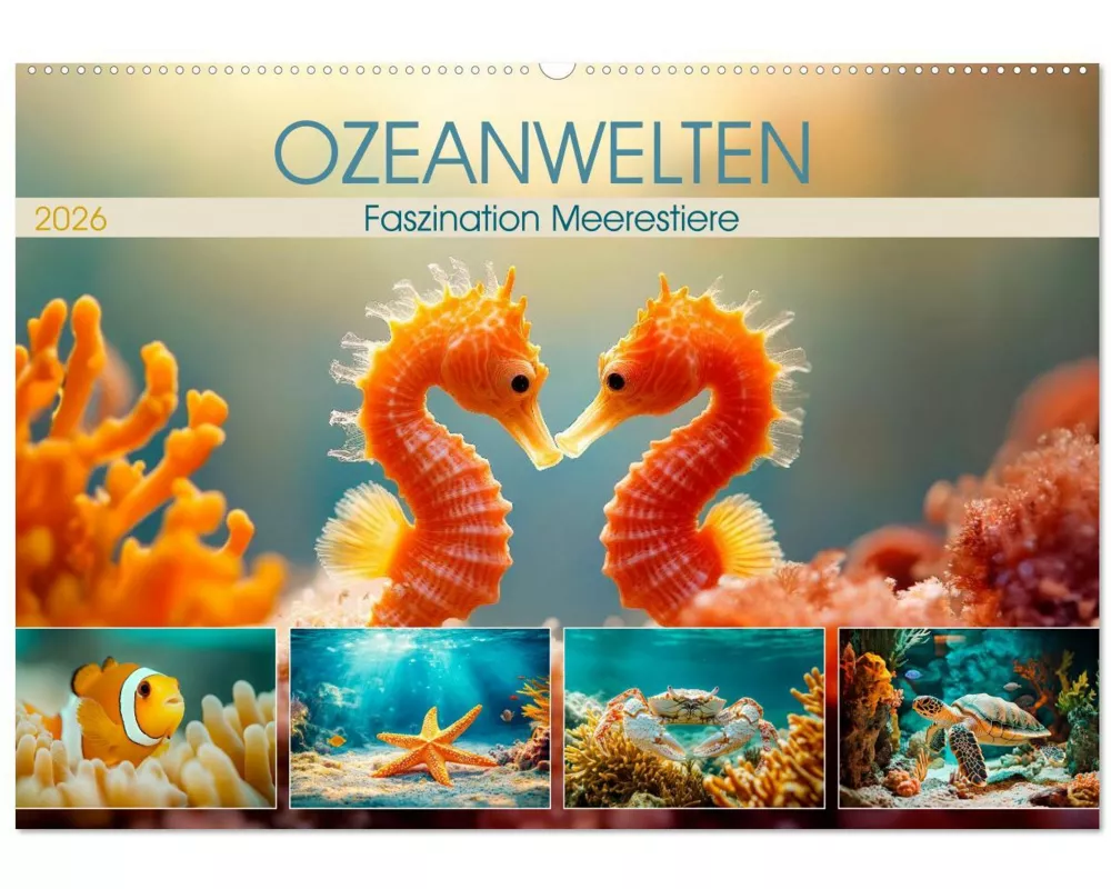 OZEANWELTEN Faszination Meerestiere (Wandkalender 2026 DIN A2 quer), CALVENDO Monatskalender